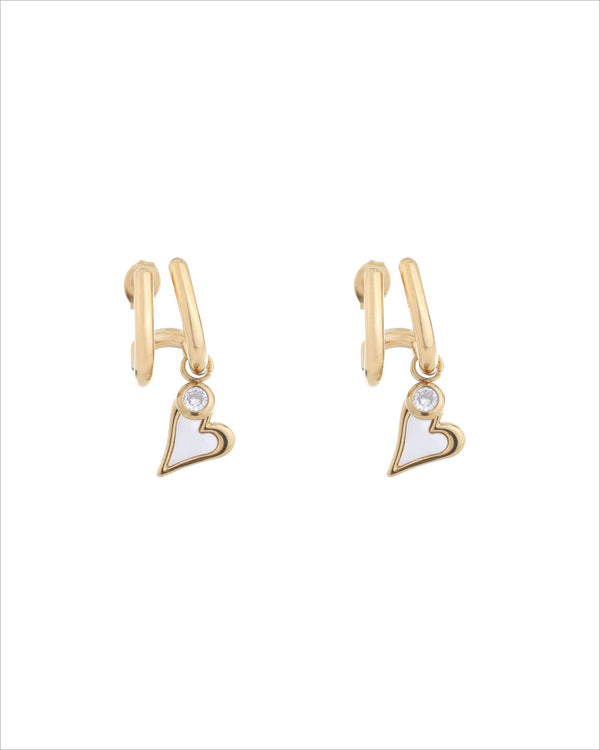 Heart Charm Hoop Earrings