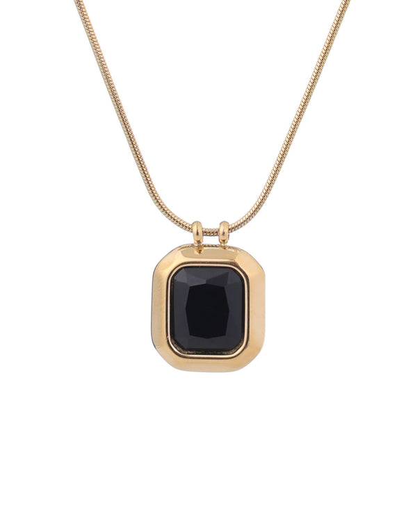 Black Crystal Pendant Necklace