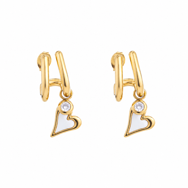 Heart Charm Hoop Earrings