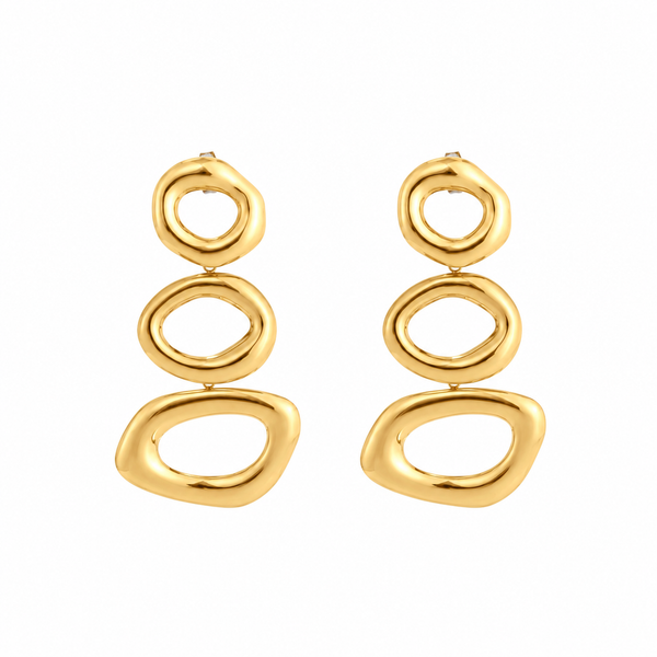 Organic Oval Drop Earrings
