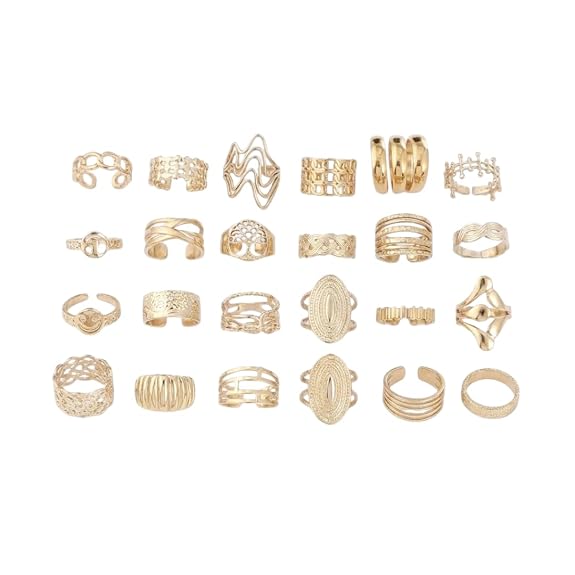 Adjustable Free Size Rings Combo Set Of 24 Collection 4