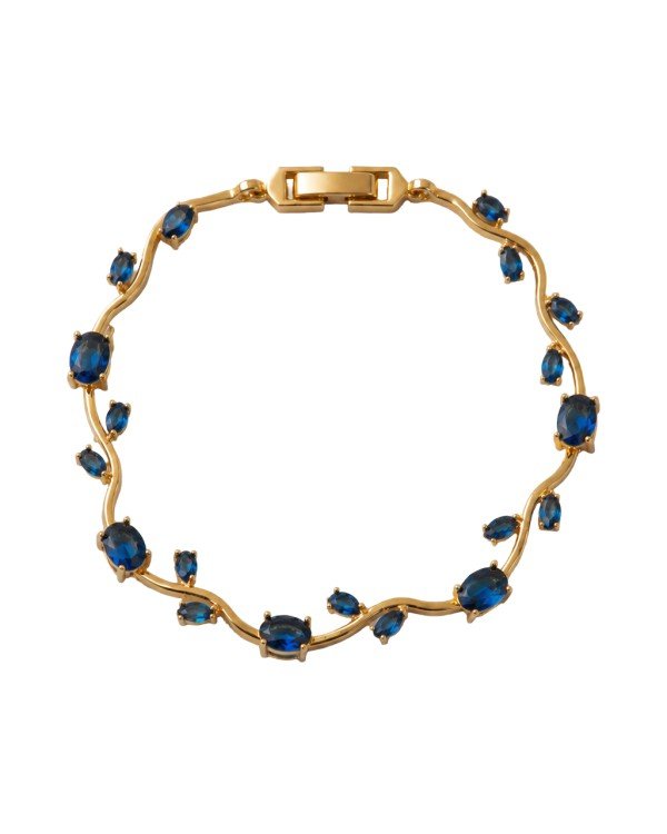 Premium Blue Tulip Cubic Zirconia Bracelet
