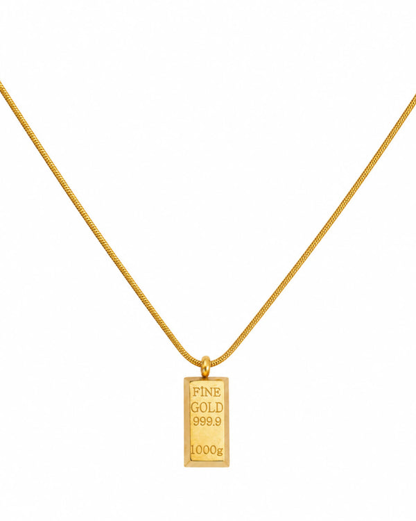 Gold Bar Pendant Necklace for Women