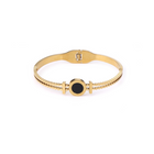Black Enamel Textured Band Bracelet