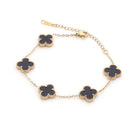 Black Enamel Clover Bracelet