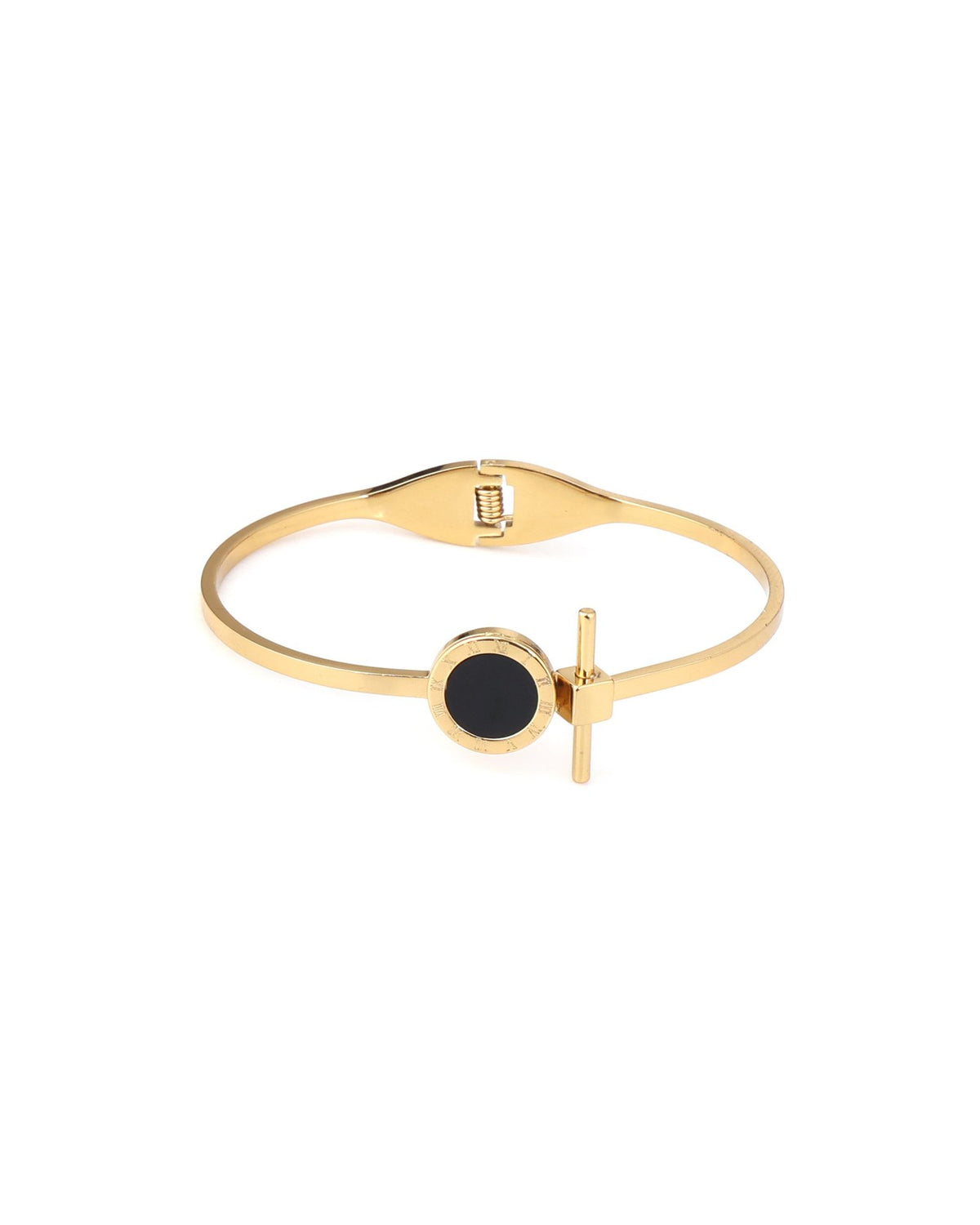 Black Enamel Round Motif Bracelet