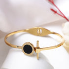 Black Enamel Round Motif Bracelet