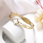 Mother-Of-Pearl Clover Cutwork Bracelet