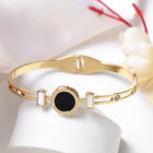 Black Enamel & Mother-of-Pearl Accents Bracelet