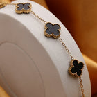 Black Enamel Clover Bracelet