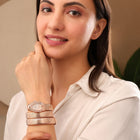 Rose Gold Finish Wrap-Style Watch Bracelet