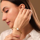 Mother-Of-Pearl Clover Cutwork Bracelet