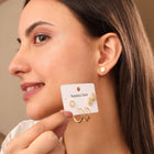 White Clover, Mini Hoop & Butterfly Outline Studs Earrings Combo Set of Three