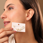 Triangle, Butterfly & Heart White Stud Earrings Combo Set of Three