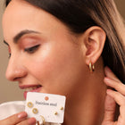 Crystal Round, Gold Mini Hoop & Gold Ball Studs Studs Earrings Combo Set of Three