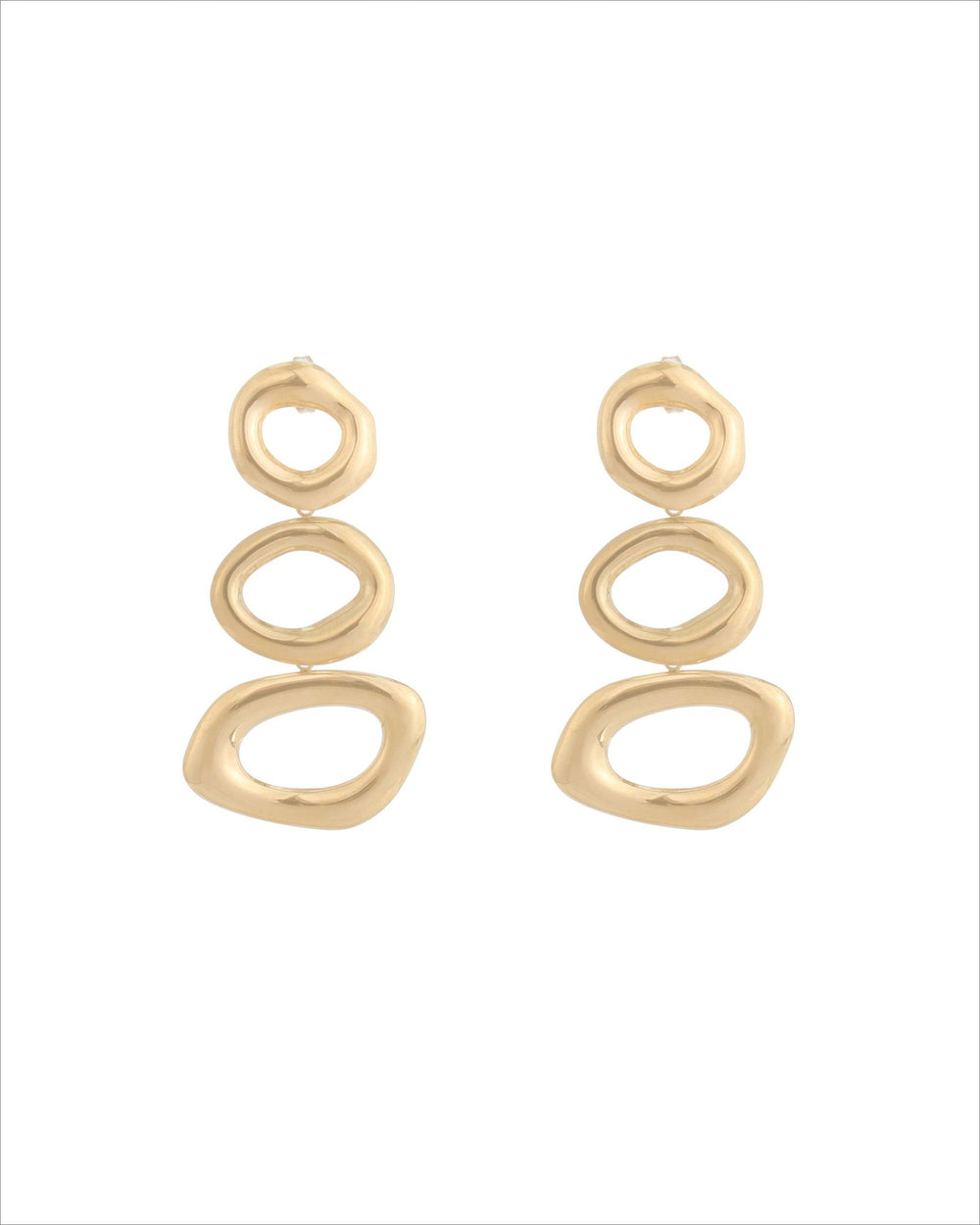Organic Oval Drop Earrings