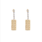 Zircon Rectangular Drop Earrings