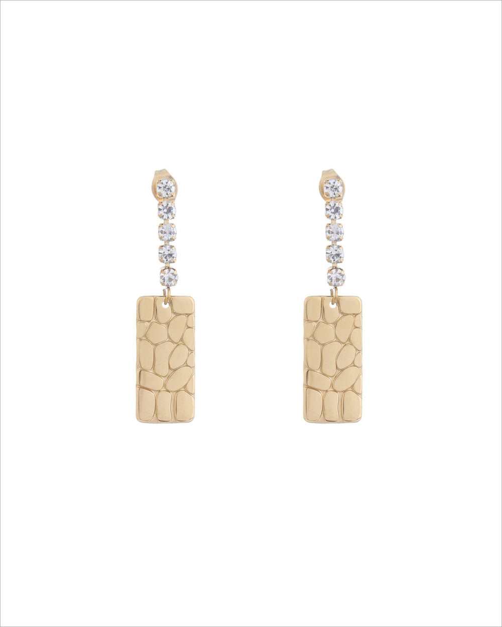 Zircon Rectangular Drop Earrings