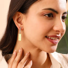 Zircon Rectangular Drop Earrings