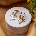 Heart Charm Hoop Earrings