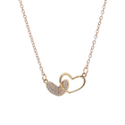 Double Heart Pendant Necklace