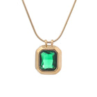 Emerald Green Crystal Pendant Necklace