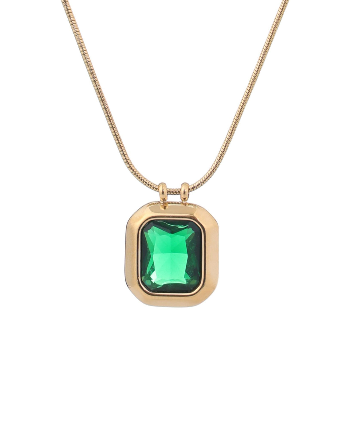 Emerald Green Crystal Pendant Necklace