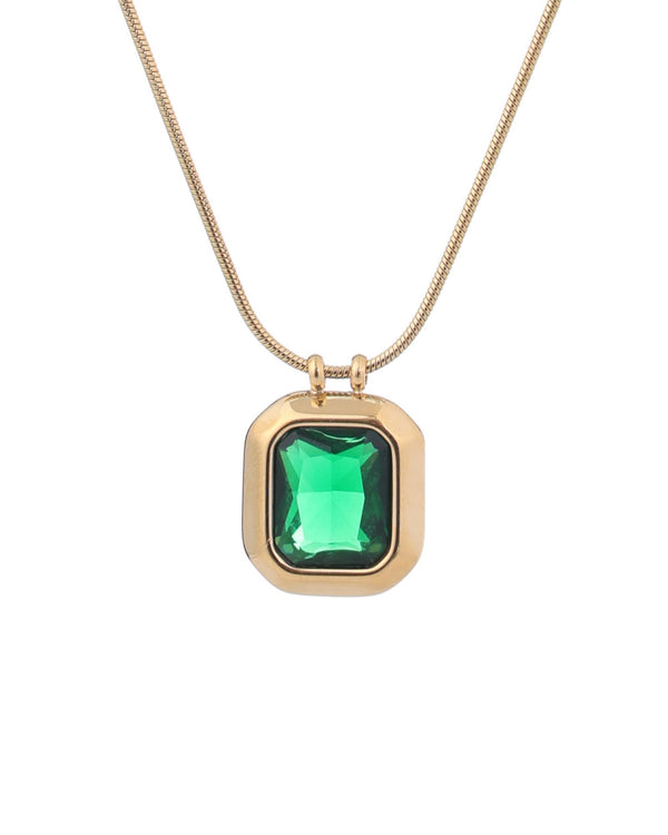 Emerald Green Crystal Pendant Necklace