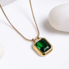 Emerald Green Crystal Pendant Necklace