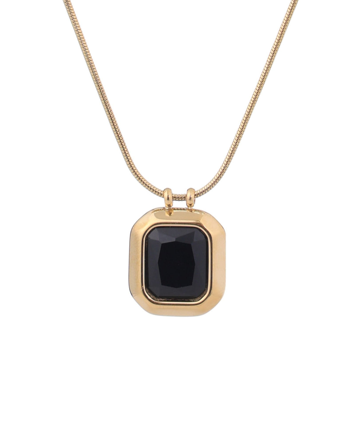 Black Crystal Pendant Necklace