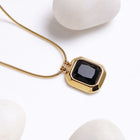 Black Crystal Pendant Necklace