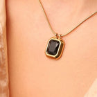 Black Crystal Pendant Necklace