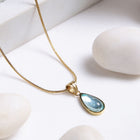 Aqua Drop Pendant Necklace