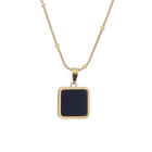 Black Square Pendant Necklace