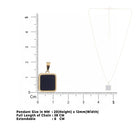 Black Square Pendant Necklace