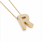 Letter R Zircon Necklace