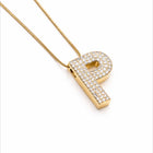 Letter P Zircon Necklace