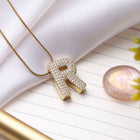 Letter R Zircon Necklace