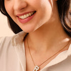 Letter R Zircon Necklace