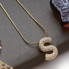 Letter S Zircon Necklace