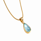 Aqua Drop Pendant Necklace