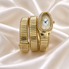 Gold Finish Wrap Style Watch Bracelet
