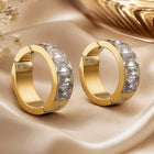 Premium Cubic Zirconia Gold Hoop Earrings