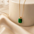 Premium Emerald Green Cubic Zirconia Pendant Necklace