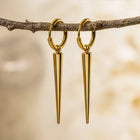 Premium Gold Spike Drop Hoop Earrings