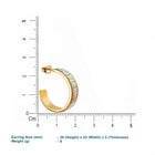 Premium Crystal Row Curved Hoop Earrings