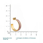 Premium Pink Cubic Zirconia Curved Hoop Earrings