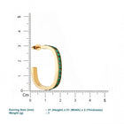 Premium Emerald Green Cubic Zirconia Curved Hoop Earrings