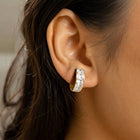Premium Cubic Zirconia Gold Hoop Earrings