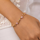 Premium Pink Tulip Cubic Zirconia Bracelet